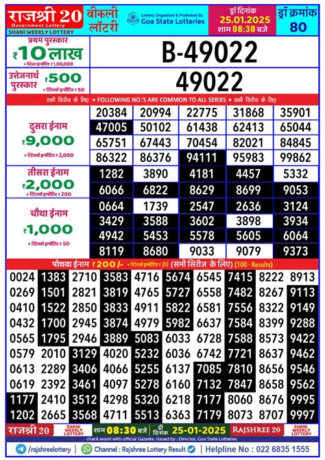 rajshree 20 weekly lottery result 25.08.2024 today .
